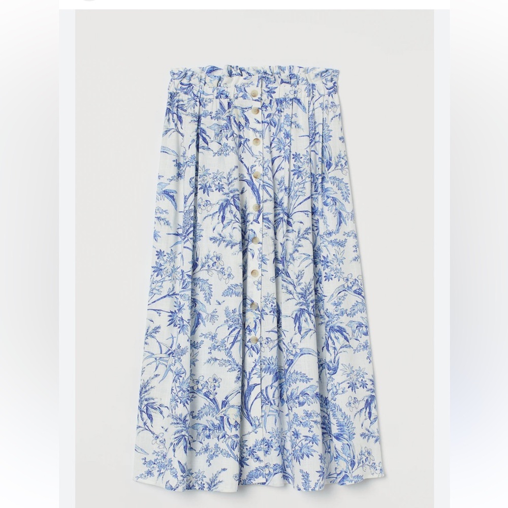H&M Floral Midi Skirt